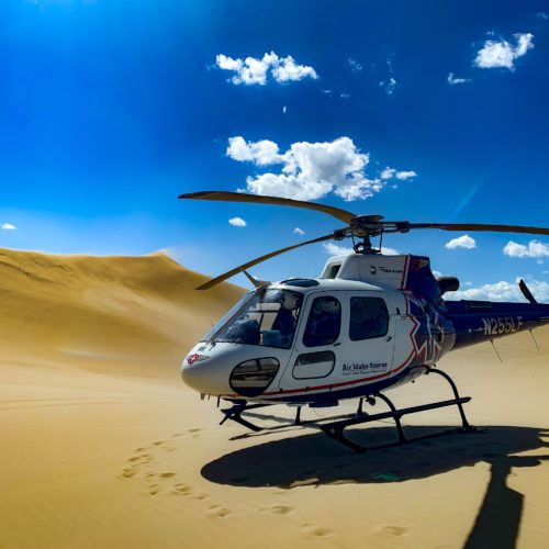 air medical helicopter in desert
