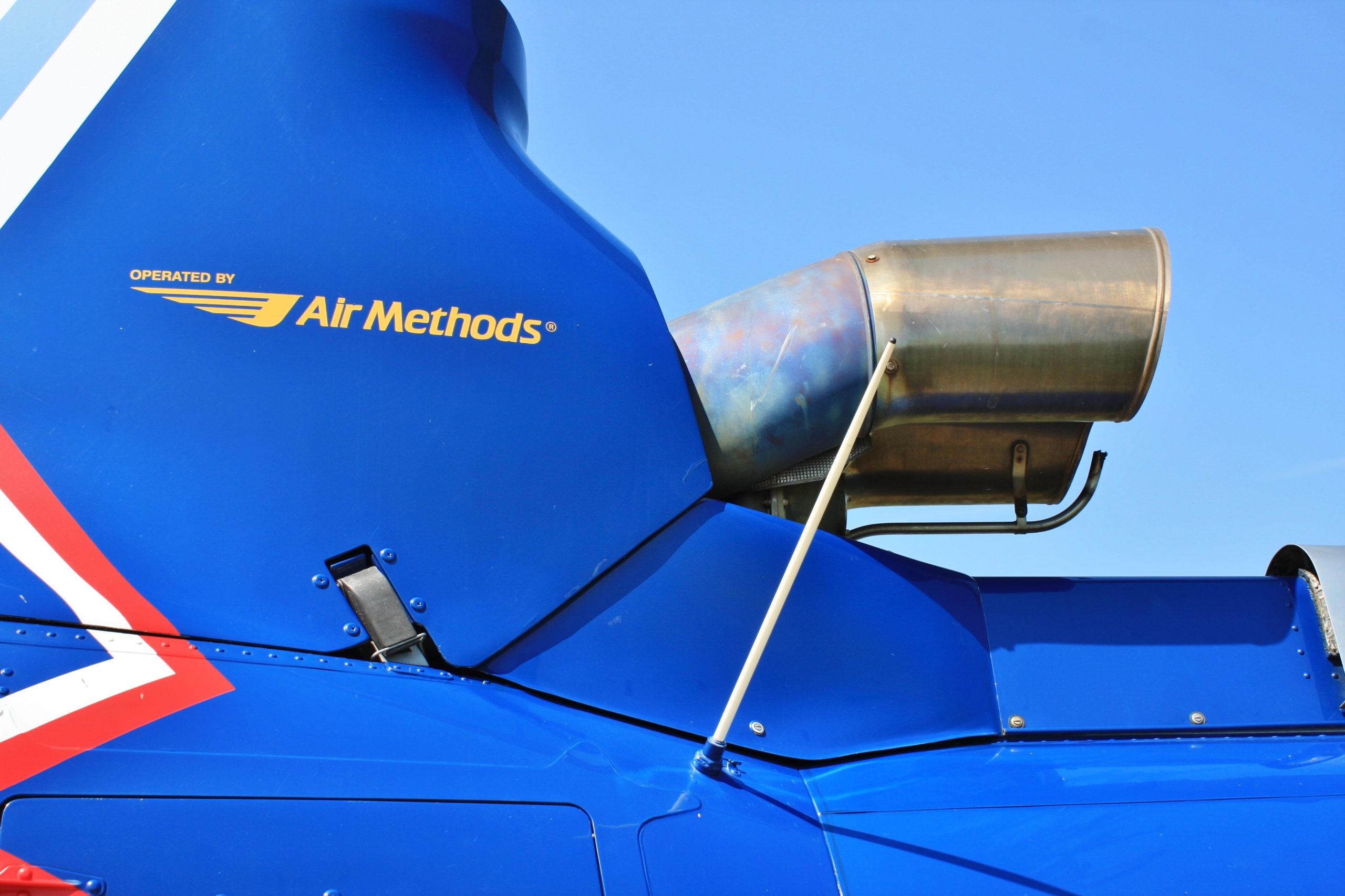 Air Methods' logo on aircraft. 