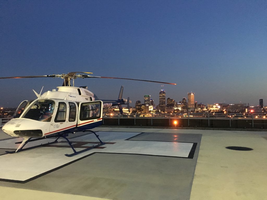 HSHS Helicopter on roof.